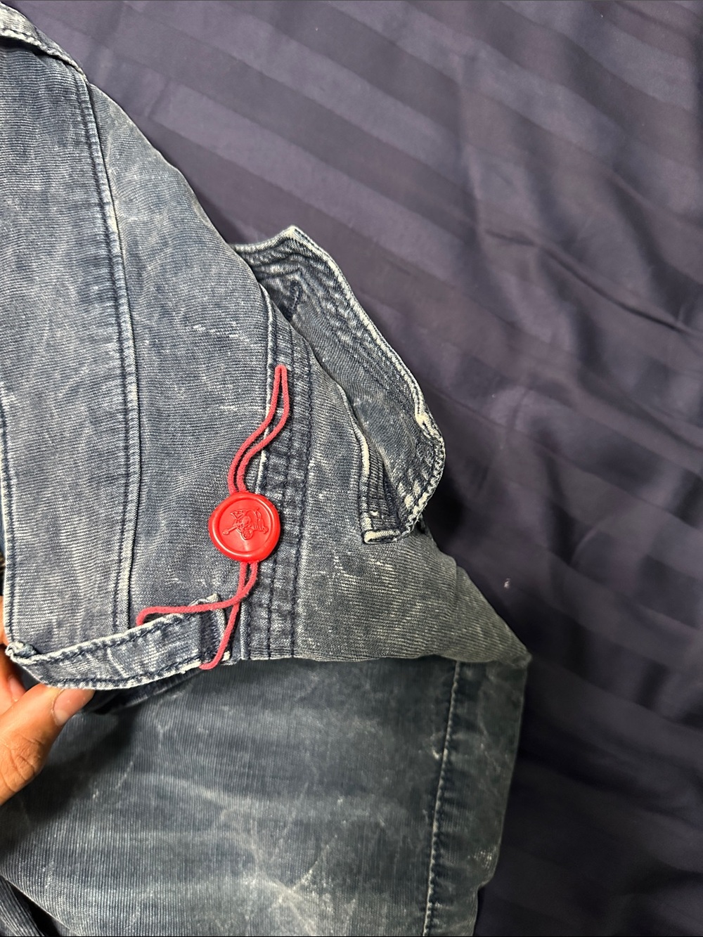 True religion Men's Washed Black Jeans - Classic Casual Fit - Picture 7 of 9